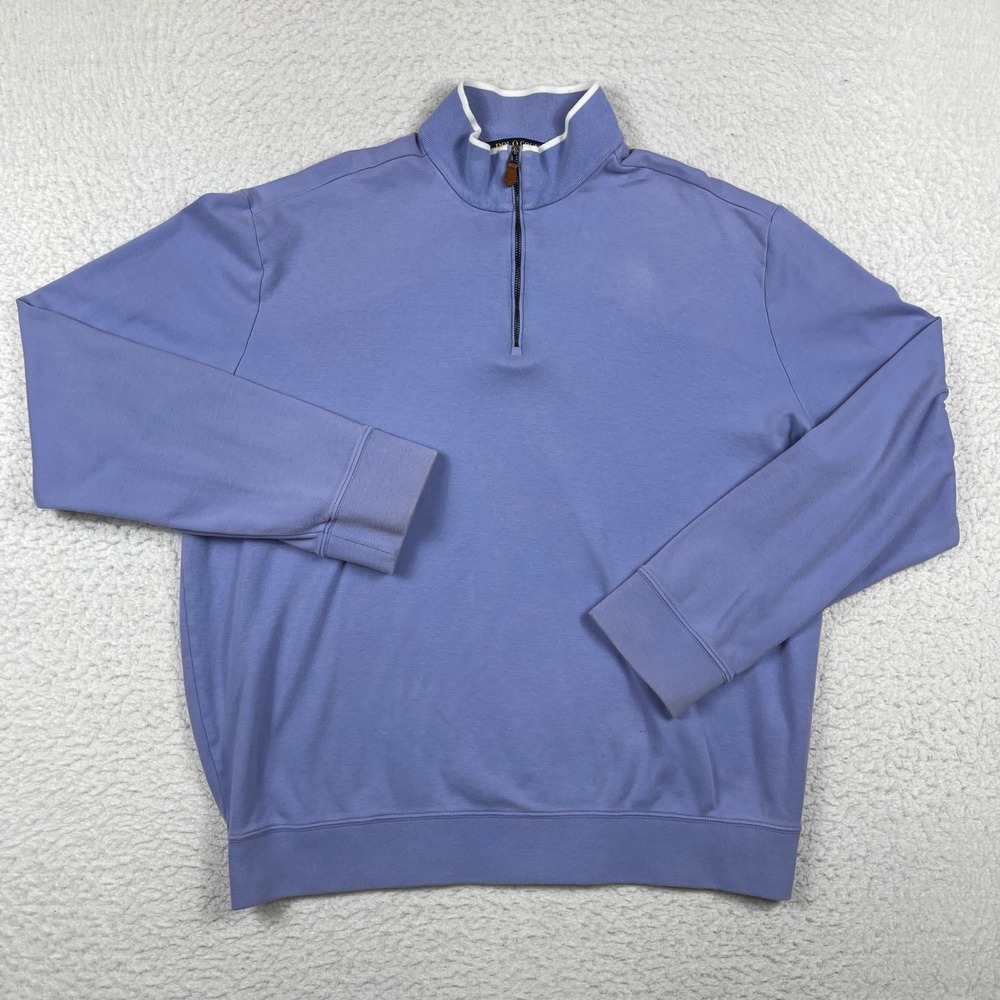 Polo‎ Golf Ralph Lauren Quarter Zip Mens XL Blue Pullover Mock Neck Sweater